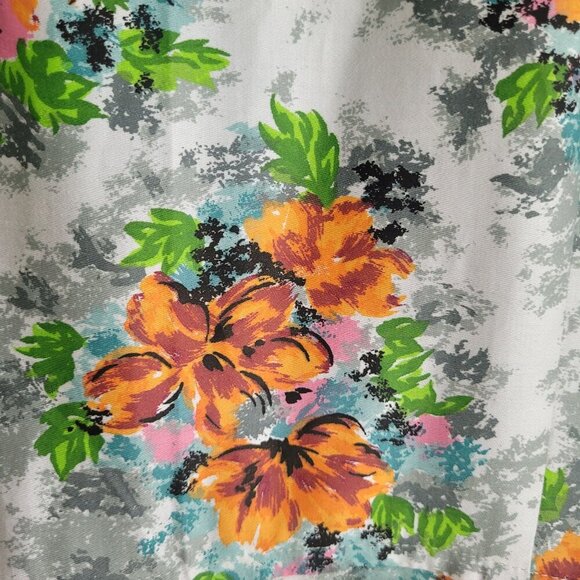 1960s True Vintage Floral Housedress Medium Retro Classic Timeless Elegance - Picture 7 of 10